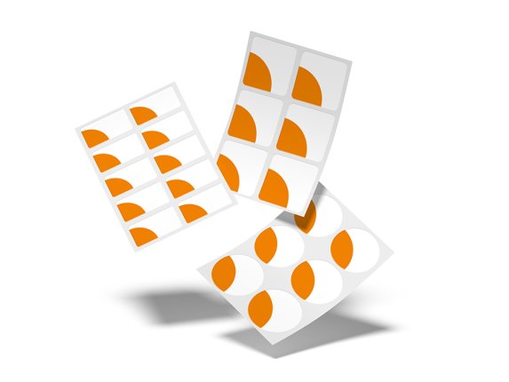 Bedruckte Etiketten auf Bögen