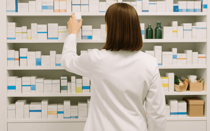 Apothekerin in Apotheke Apothekerin in Apotheke