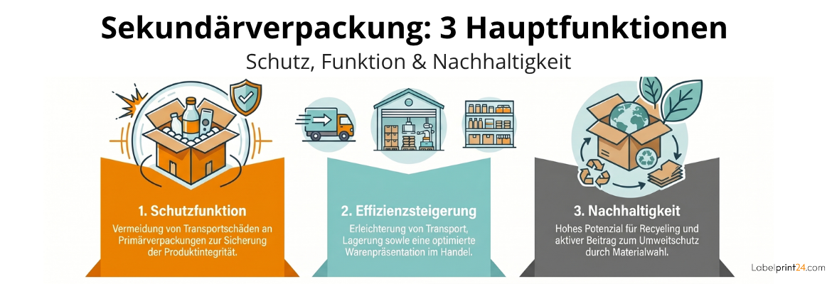 Sekundärverpackung: 3 Hauptfunktionen