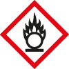 Gefahrenkennzeichnung: Flamme über Kreis - oxidierende Gase