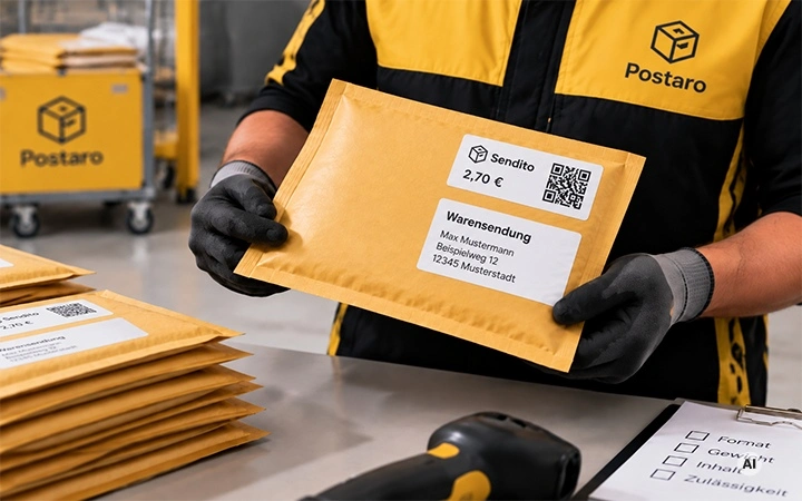 Warensendung die geöffnet wird Warensendung die geöffnet wird