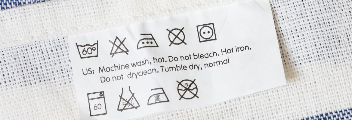 Various symbols on textile label