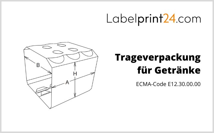 Trageverpackung für Getränke ECMA-Code E12.30.00.00