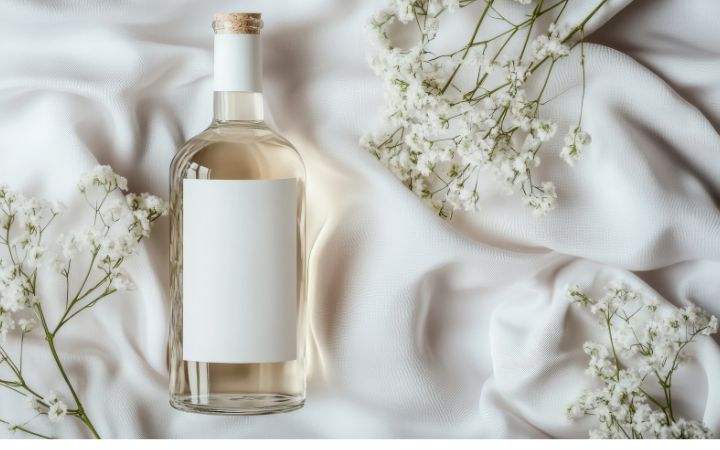 Ginflasche mit unbedrucktem Etikett