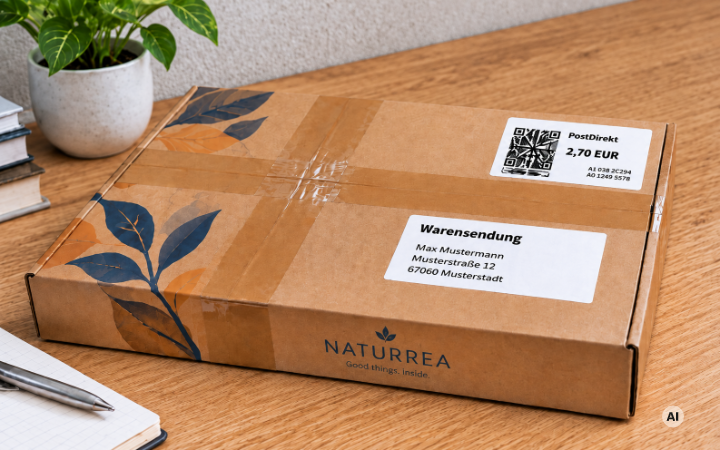 Warensendung verpackt in Klappkarton Warensendung verpackt in Klappkarton