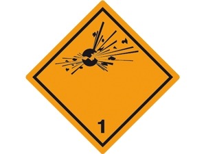 Gefahrstoffklasse 1 Etikett - Explosive Stoffe