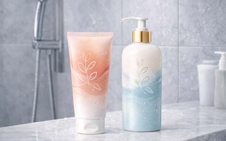Duschgel und Shampoo Verpackung