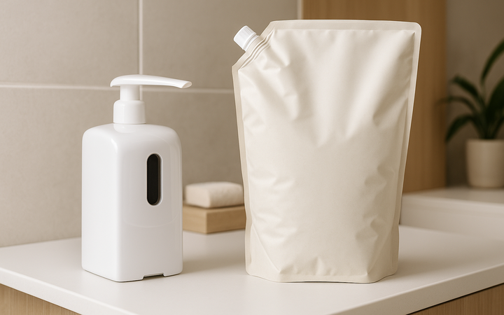 Packaging Savon Liquide Personnalisé – Doypacks Écoresponsables & Pratiques