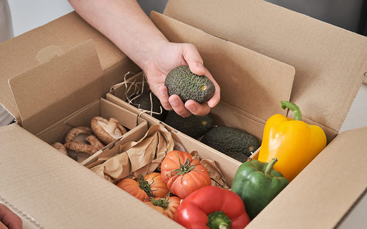 Gemüse in Karton als Primärverpackung 