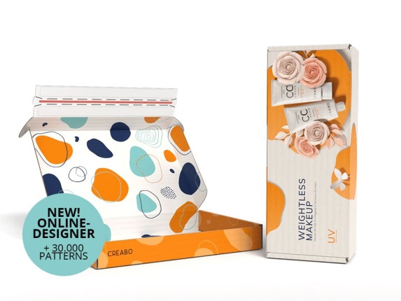 Klappdeckelschachtel mit Klebestreifen und Aufreißlasche 