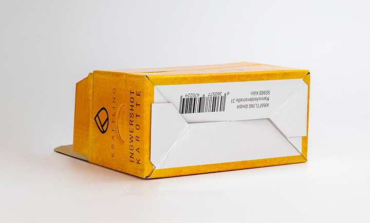 Printed product packaging with crash lock base