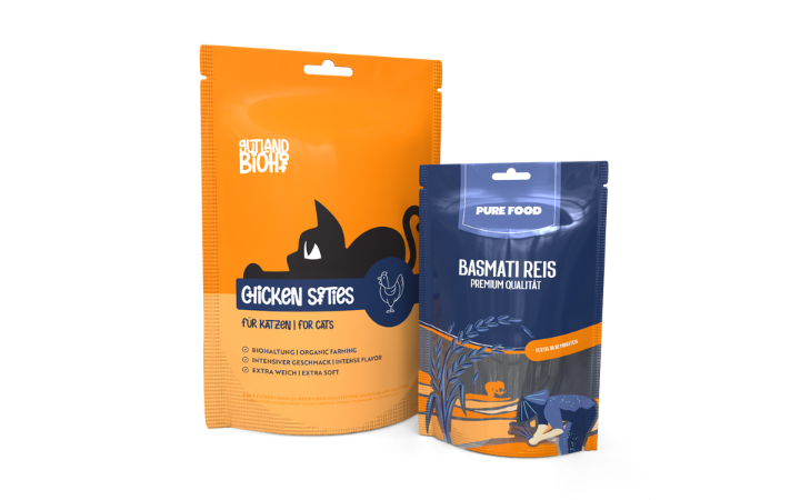 Standbodenbeutel ohne Zipper mit Euroloch