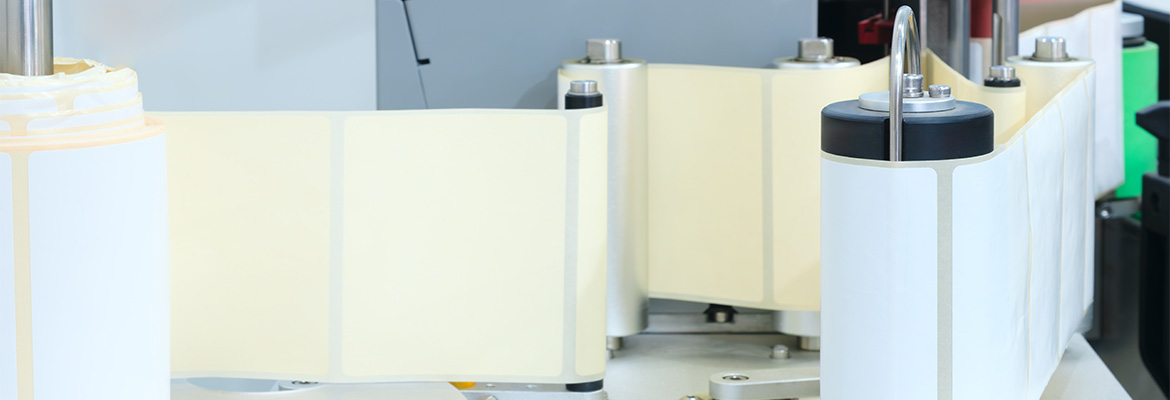 Rechteckige Aufkleber auf Rolle