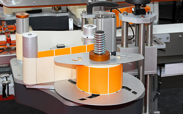 Bunte Aufkleber auf Rolle