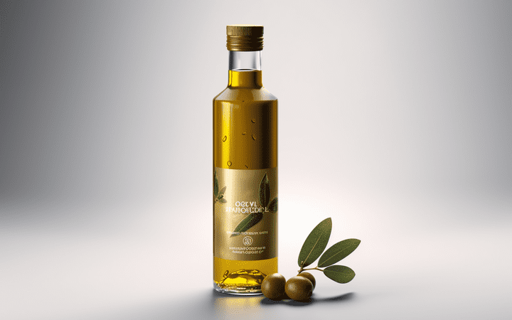 Olio d'oliva con etichetta