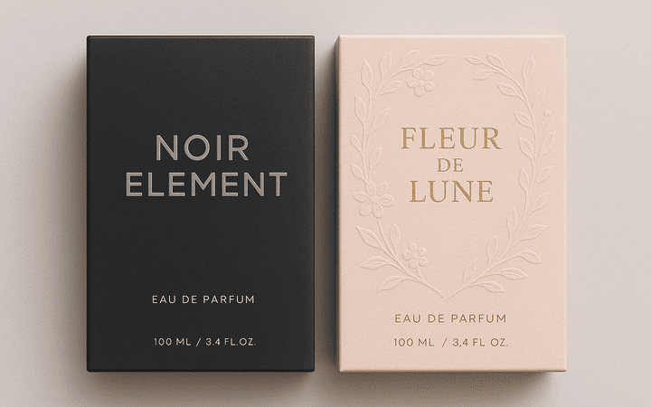 Verpackung für Herren- und Damenparfüm